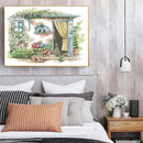 Partial Embroidery Scene 2-Strand 14CT Printed Fabric Cross Stitch Needlework