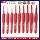 9pcs Ergonomic Aluminum Crochet Hook 2.0-6.0mm Yarn Knitting Needles Set fo