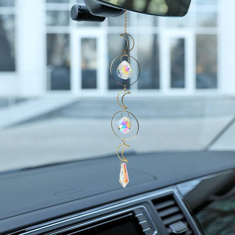 Suncatcher Crystal Moon Sun Ball Chandelier Pendant Prism Hanging Lamp Orna