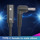 PD USB C Female to Right Angle DC Connector Adapter for Laptop (4.0x1.7mm)
