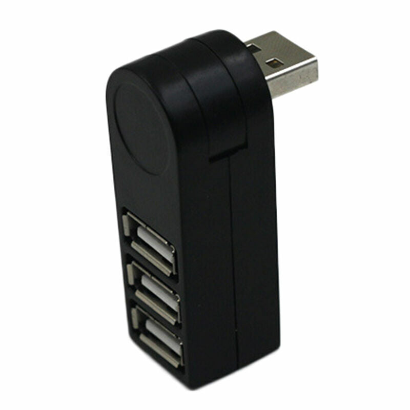 Mini 3 Port USB 2.0 Rotate Splitter HUB High Speed Laptop Expansion R6A9