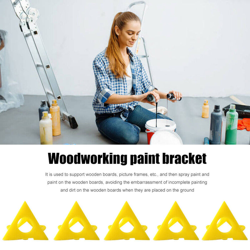 Woodworking Pyramid Stands Set Triangle Paint Pads Feet Yellow (20pcs) Newly