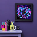 5D DIY Diamond Painting Full Round Drill Purple Flower Rhinestone Art Craft