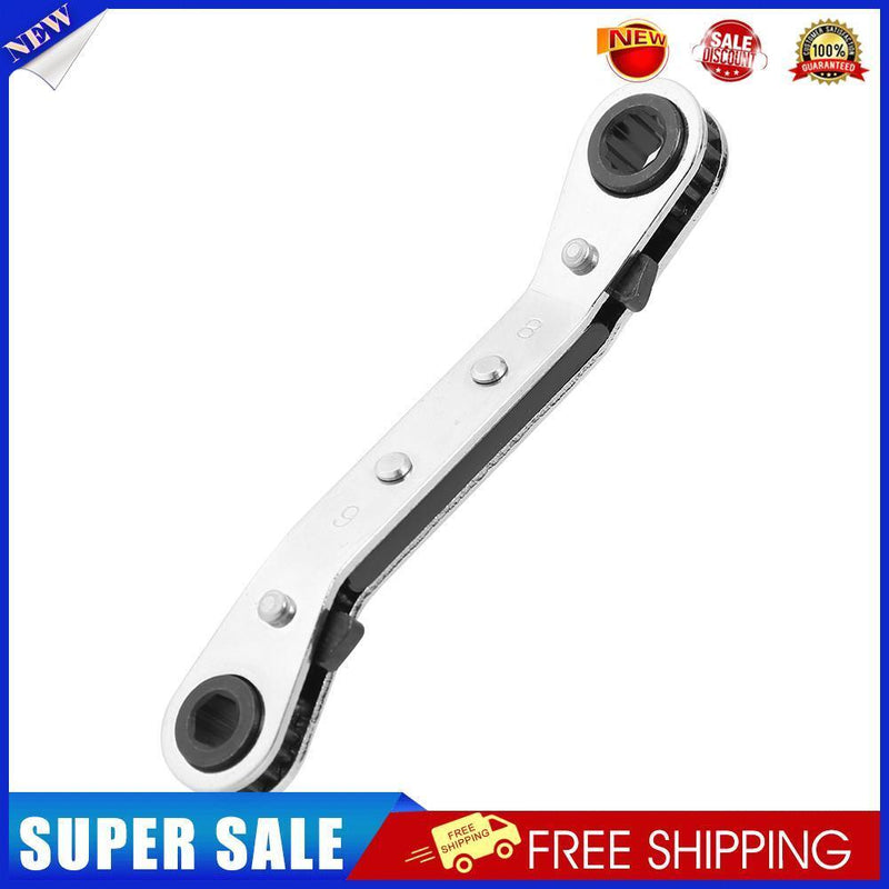 Quick Release Double End Ratchet Wrench Curved Metric Multi Spanner (6x8mm)