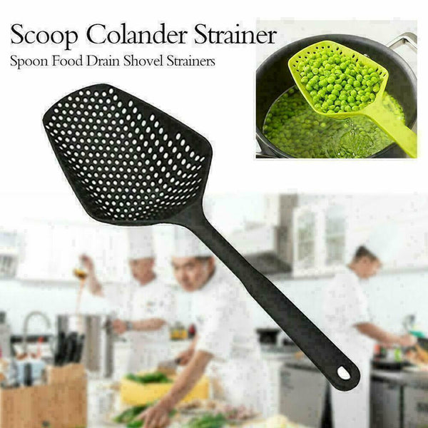 1 Pcs Kitchen Accessories Scoop Drain Gadgets Strainer black Vegies