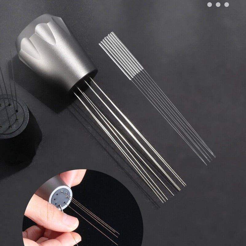 Coffee Powder Tamper Distributor Leveler Stainless Steel Needles Powder Sti