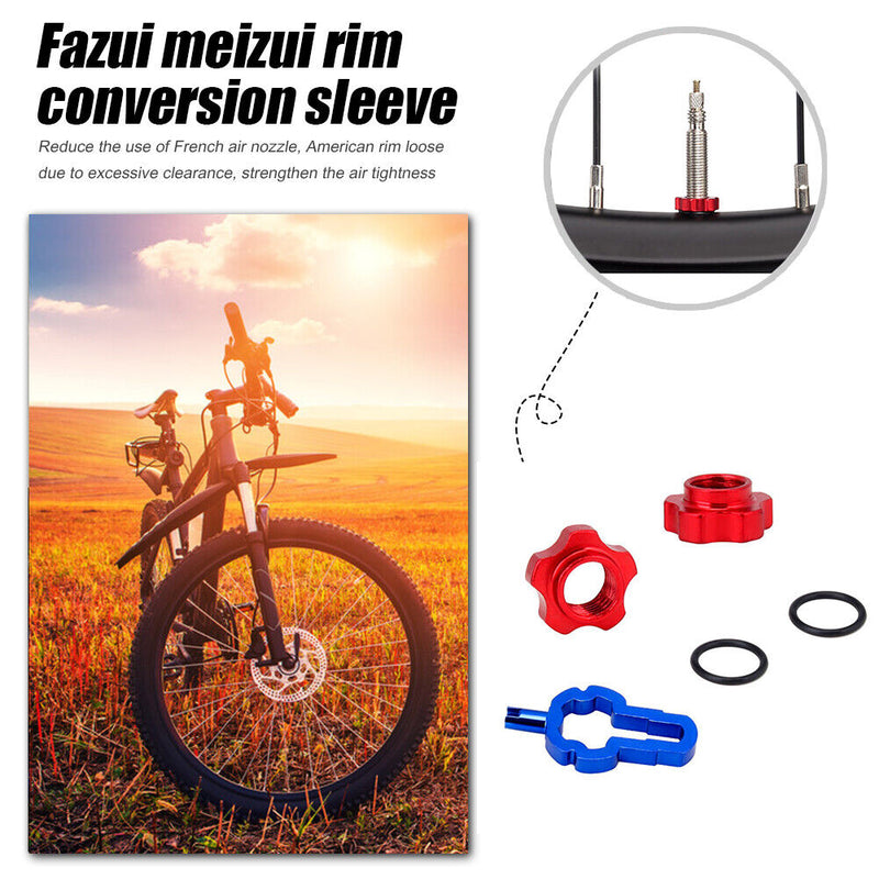VXM 2pcs MTB Bike Schrader Presta Nozzle Wheel Nut Rim Conversion with Wrench
