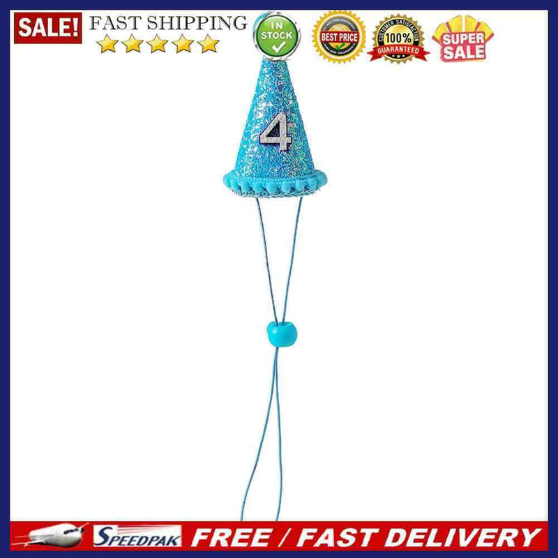 Pet Dog Birthday Hat with Number Cat Headwear Costume Party Decoration Supplies