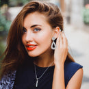 Water Drop Geometric Metal Drop Earrings for Women Ear Stud Party Jewelry Gif