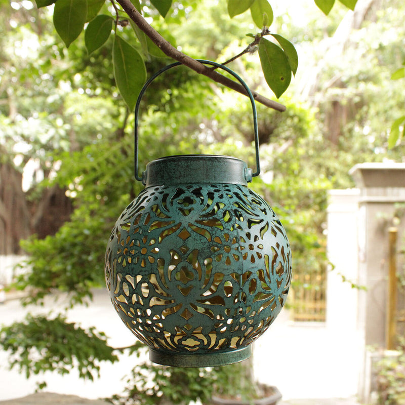 Solar Hanging Lantern for Outside, Waterproof, LED Light Lamp, Retro Decorative