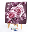 Frameless Oil Paint By Numbers Flower DIY Canvas Picture Craft Kit for Home
