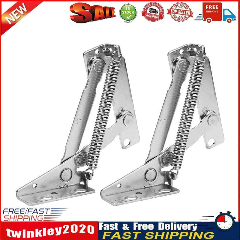 2pcs 80 Degree Sprung Hinges Cabinet Door Lift Up Stay Flap Top Support Newly