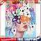 Flower Girl Oil Paint By Numbers Kits Canvas Picture Wall Art DIY Craft