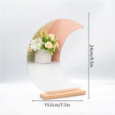 Acrylic Vanity Mirror Irregular Mirror with Wooden Base Stand Table Decorations