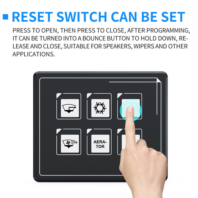 SP5106 Waterproof 6P LED Push Button Switch Panel Box Kit for Car RV Truck Newly