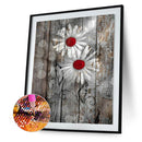 Diamond Painting White Flower Full Round Drill Picture of Rhinestone DIY Dr