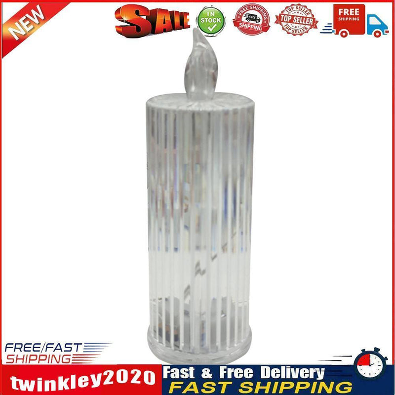 LED Diamond Candle Light Acrylic Crystal Night Lamp Home Bedroom Decor (A) Newly