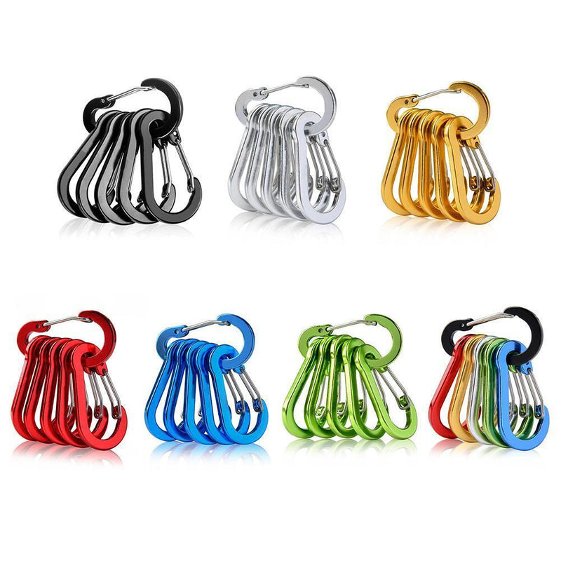 6pcs Outdoor Camping Carabiner Clip Climbing Quick Hanging Buckle (Red)