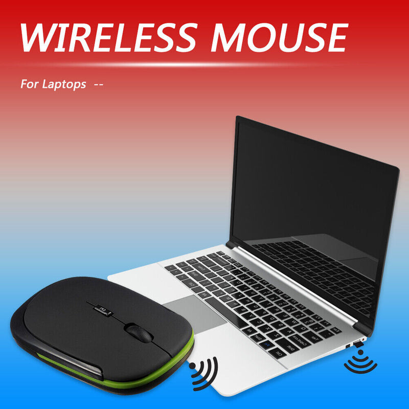 2.4GHz Wireless 1600 DPI Adjustable Optical Laptop PC Mouse (Black)