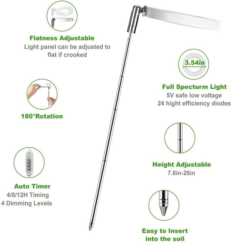 Full Spectrum Timer Growing Lamp Grow Light Indoor Plants LED Plant Light