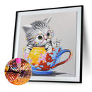 5D DIY Full Drill Diamond Painting Cup Cat Cross Stitch Embroidery Home Dec