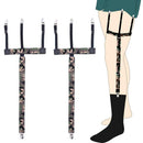 Camo Adjustable Elastic Shirt Holder Straight Stirrup Belt Suspender Garter