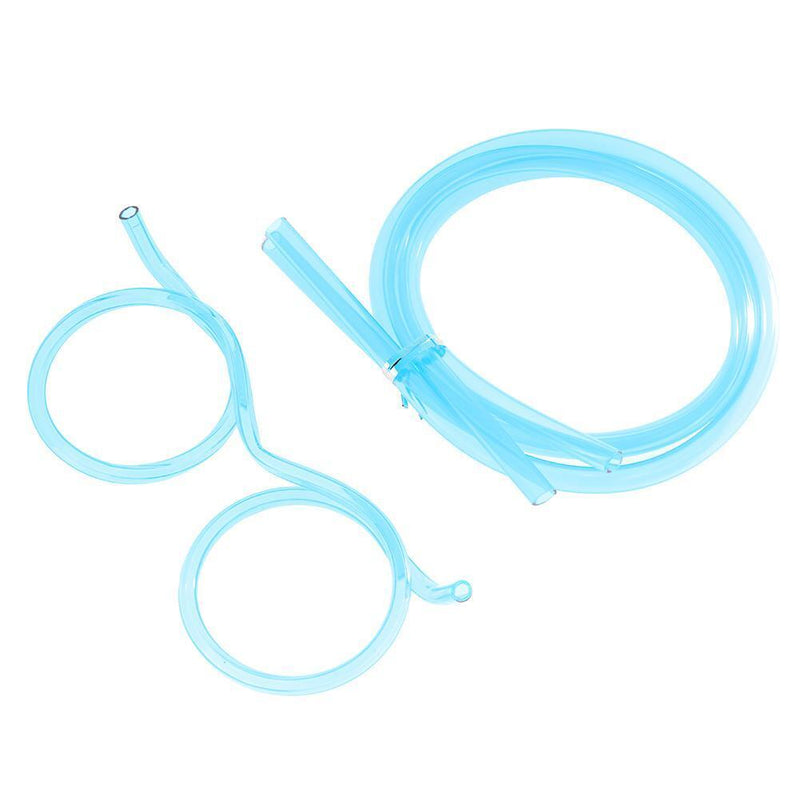 Flexible Soft Plastic Glasses Straw Kids Party Unique Drinking Tube (Blue) Newly