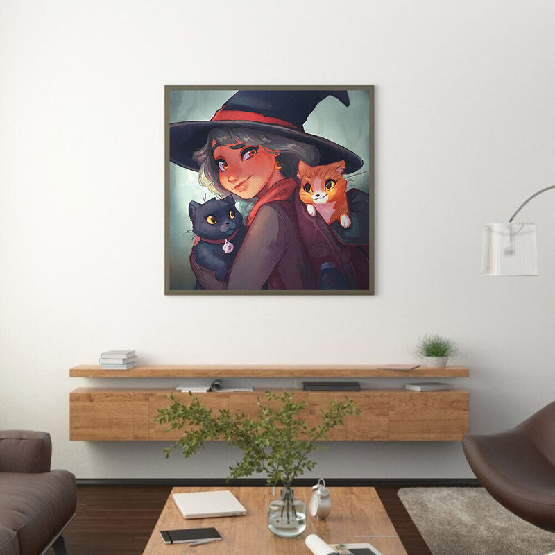Witch Girl Diamond Painting Kits Full Round Drill Home Wall Decor Art Craft