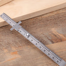 0-150mm Stainless Steel Ruler w/Removable Clip Portable Length Depth Rulers