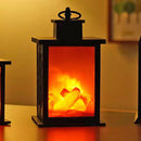 LED Fireplace Lantern Lamps Living Room Flame Christmas Night Light (B) Newly