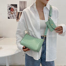 Fashion Women Stone Pattern Shoulder Bag Purse 2pcs Composite Bags (Green)