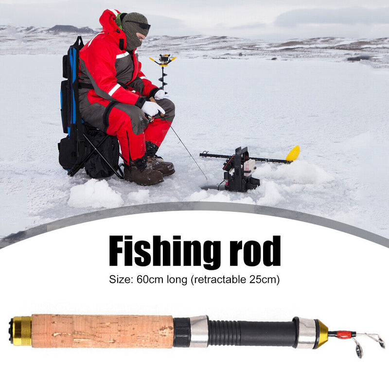 60cm Portable Ice Fishing Rod Outdoor Angling Telescopic Winter Fishing Pole