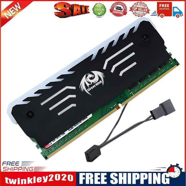 Desktop Memory Cooling Clip RGB Light 6 Automatic Change RAM Cooling Vest