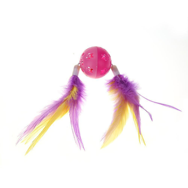 Cute Paw Print Feather Bell Ball Interactive Playing Toys Funny Mini Pet Cat