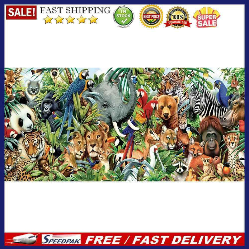 DIY Hand Paint on Canvas Animal Family Oil Picture Drawing Paint By Numbers