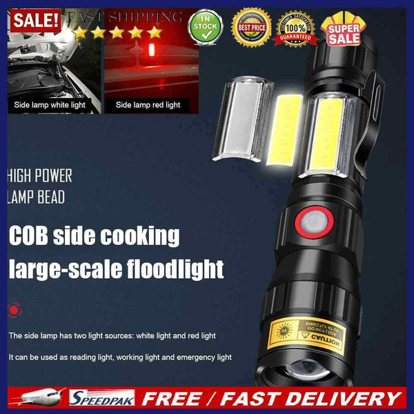 Portable T6+COB+365nm LED UV Lights 350lm 7 Modes Repair Inspection Flashlight