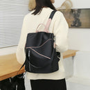 Women Contrast Color Backpack Multifunctional Shoulder Bag Preppy Style Knapsack
