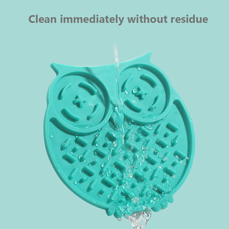 Dog Feeding Lick Mat Cat Feeder Licking Pad Slow Food Feeder Bowls (Blue) Newly