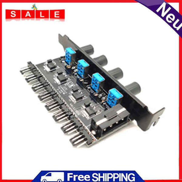 8 Channels 4 Knobs CPU Cooler PC Case Cooling Fan Speed Controller PCI Bracket