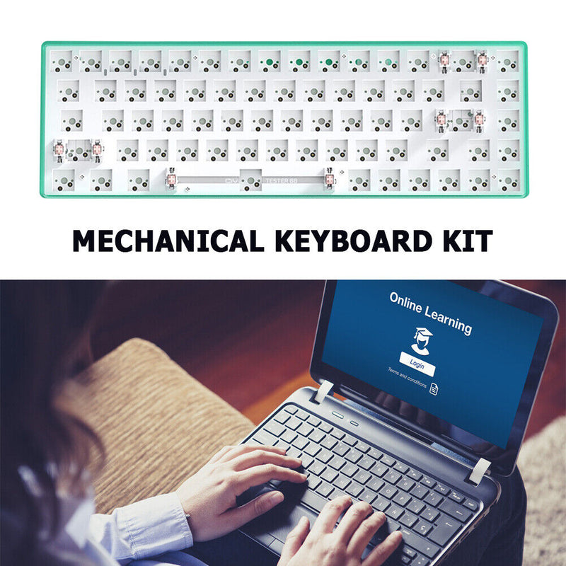 Hot Swap Keyboard Kit Bluetooth-compatible with 72pcs Red Shafts (Green)