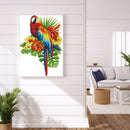 14CT Partial Cross Stitch Flower Parrot Counted DIY Embroidery Home Decoratio