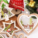 House Xmas Ornament Wood Hanging Christmas Tree Pendant Snowman Snowflake Elk