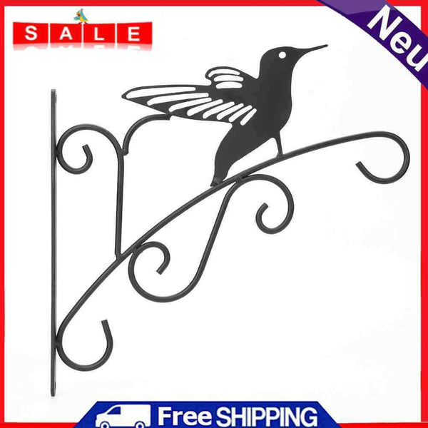 Wrought Iron Hanging Flower Pot Basket Decorative Hanger Brackets (Bird)