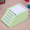 Hamster Staircase Villa Sleeping House Bear Pet Nest Log Cabinet(Green) Newly