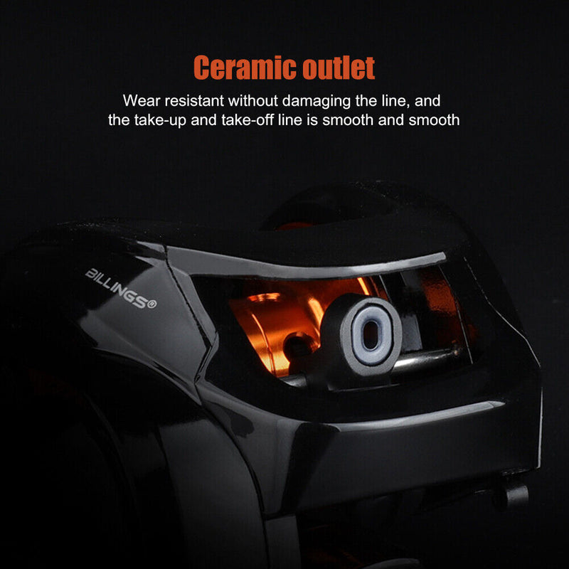 Low Profile Baitcasting Fishing Reel 18+1 BBs Metal Line Cup Wheel (Left) Newly