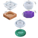 Handmade Candlestick Mold Candle Holder Hexagon/Square/Oval Shape Silicone Mold