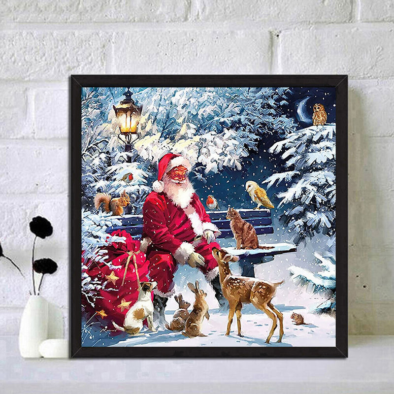 DIY Diamond Painting Kits Full Round Drill Santa and Animal Home Decoration