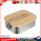 Portable Outdoor Lunch Box Stainless Steel Bamboo Wood Cutting Board Cover Newly