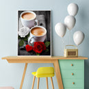 Painting By Numbers Kit DIY Coffee Hand Painted Canvas Oil Art Picture Craft