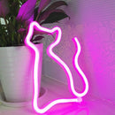 Creative Neon Sign Light Kids Room Night Lamp Mural Party Decor (Pink Cat)